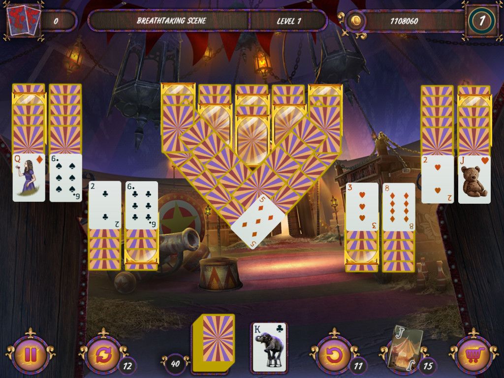 Dark Solitaire. Mystical Circus游戏截图