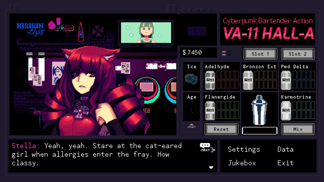VA-11 Hall-A: Cyberpunk Bartender Action游戏截图