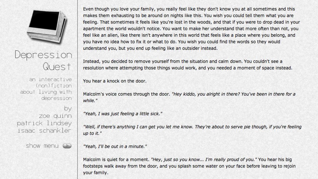 Depression Quest游戏截图