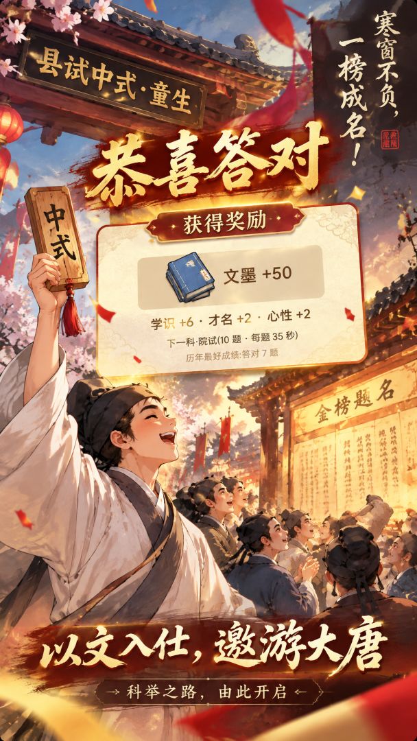 你穿越到古代能考上秀才吗?游戏截图