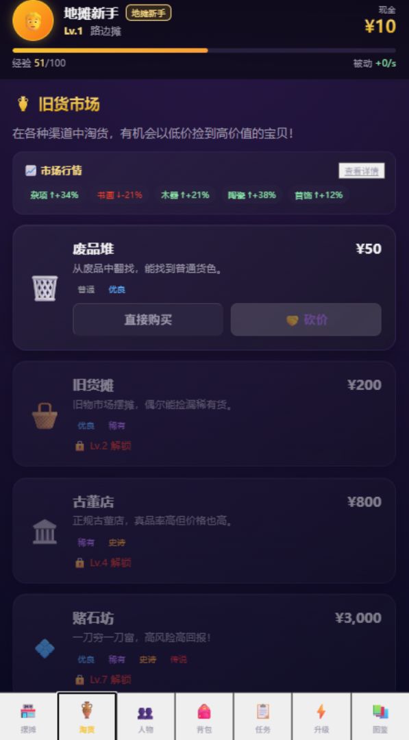 地摊捡漏模拟器游戏截图