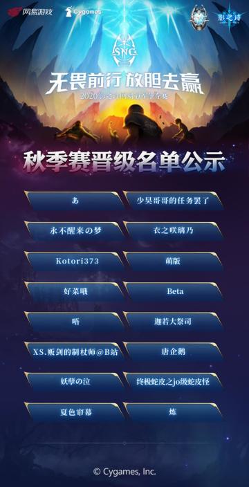 夏暑未消，战火不息！《影之诗》SNC秋季海选赛战况回顾