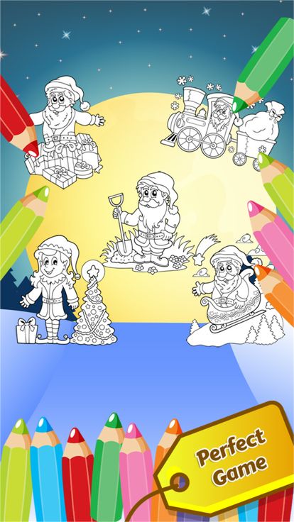 Christmast Colorbook教育着色游戏的孩子游戏截图