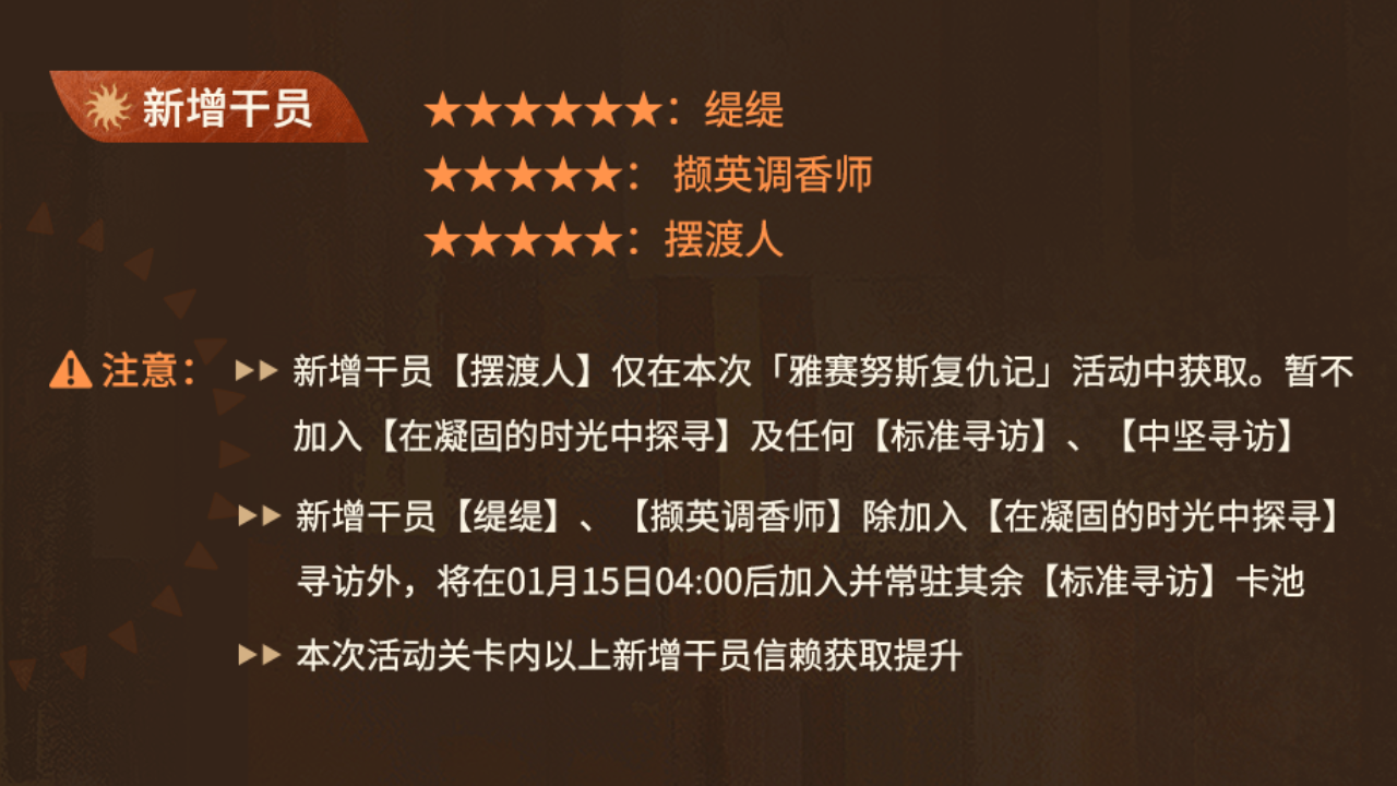 新干员登场，信赖获取提升