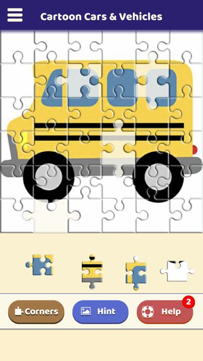Cartoon Cars & Vehicles Puzzle游戏截图