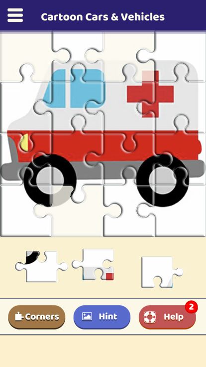 Cartoon Cars & Vehicles Puzzle游戏截图