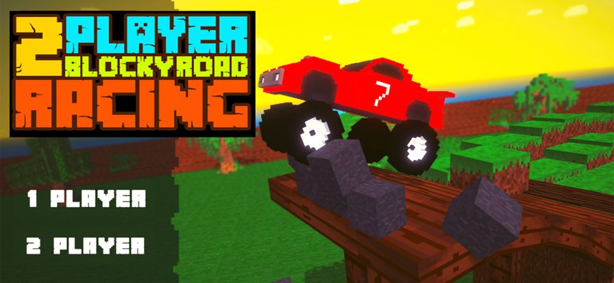 2 Player Blocky Road Racing游戏截图