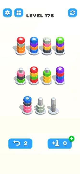 Nuts & Bolts, Color Screw Sort游戏截图