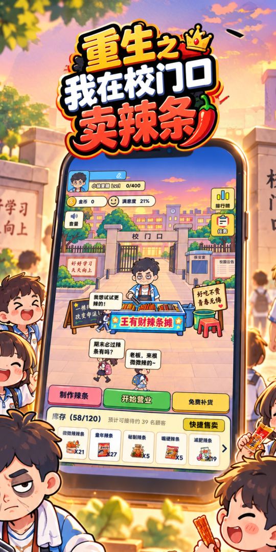 重生之我在校门口卖辣条游戏截图
