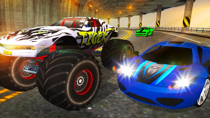 Crazy Car vs Monster Truck Racer 3D游戏截图