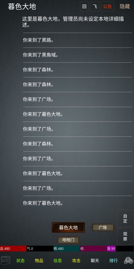 幻想世界mud游戏截图