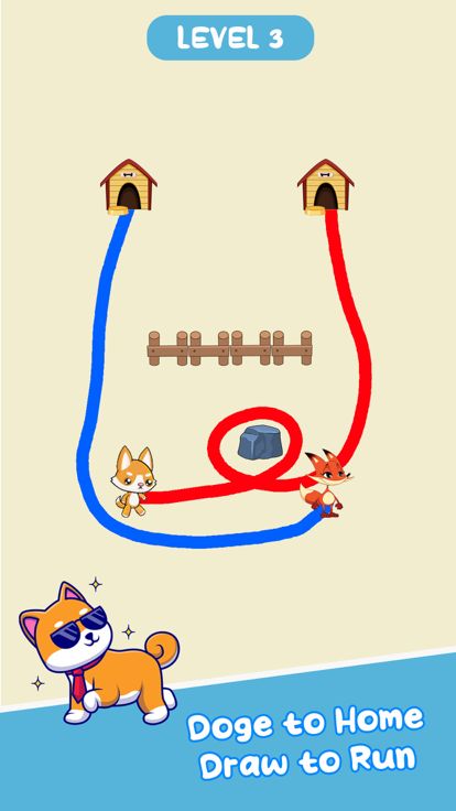 Dog Rush to Home - Draw to Run游戏截图