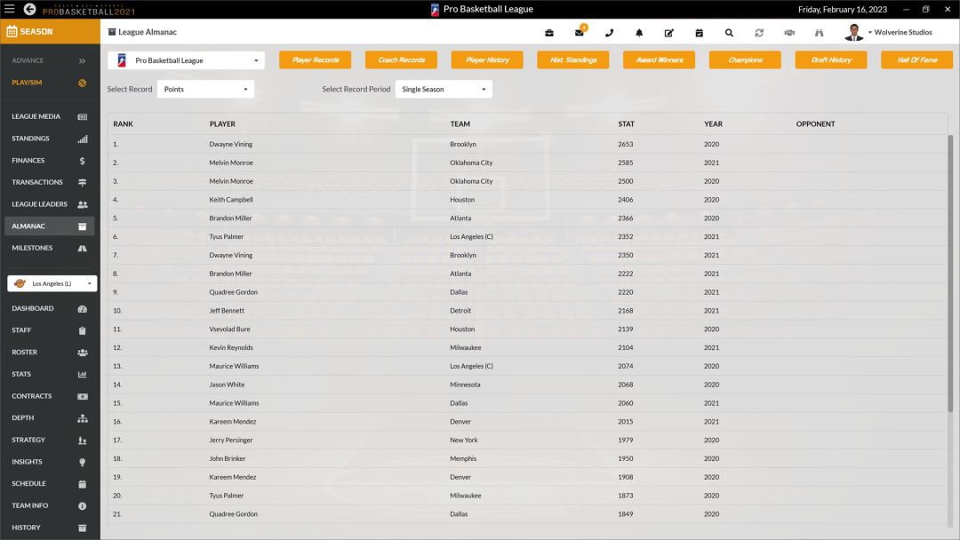 Draft Day Sports: Pro Basketball 2021游戏截图