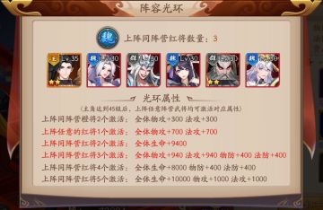 《放开那三国3》阵容光环介绍