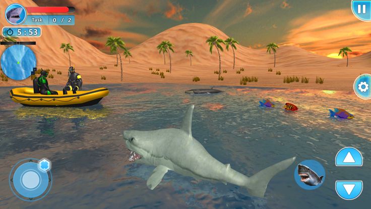 水肺和鲨鱼游戏-狩猎游戏截图