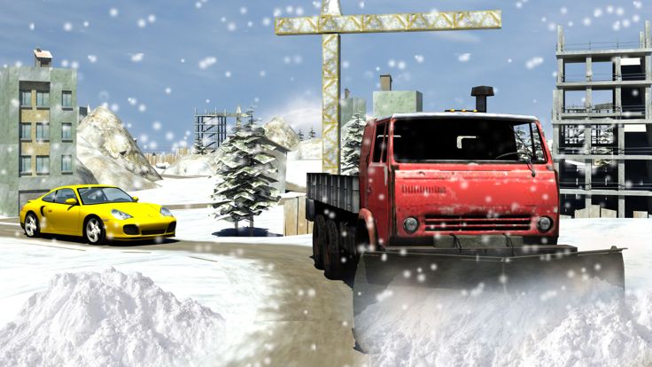 Snow Plow Truck game游戏截图