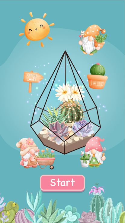 解压小游戏 - 唯美可爱的口袋花园 - 制作多肉生态景观瓶游戏截图