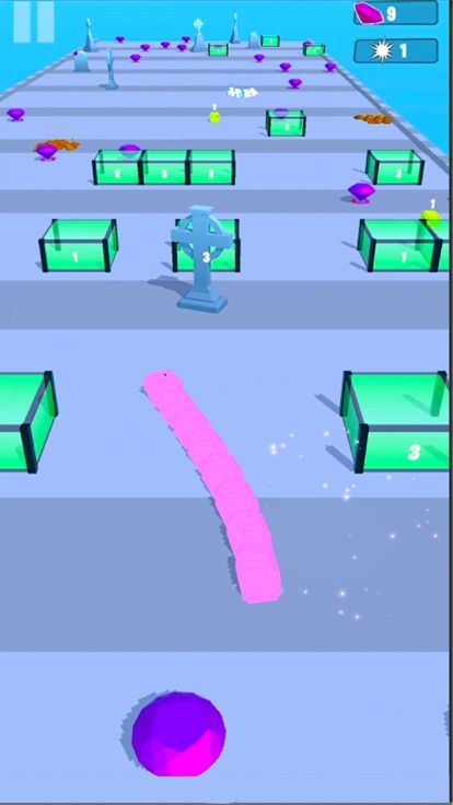 Snake Train vs Blocks Run游戏截图