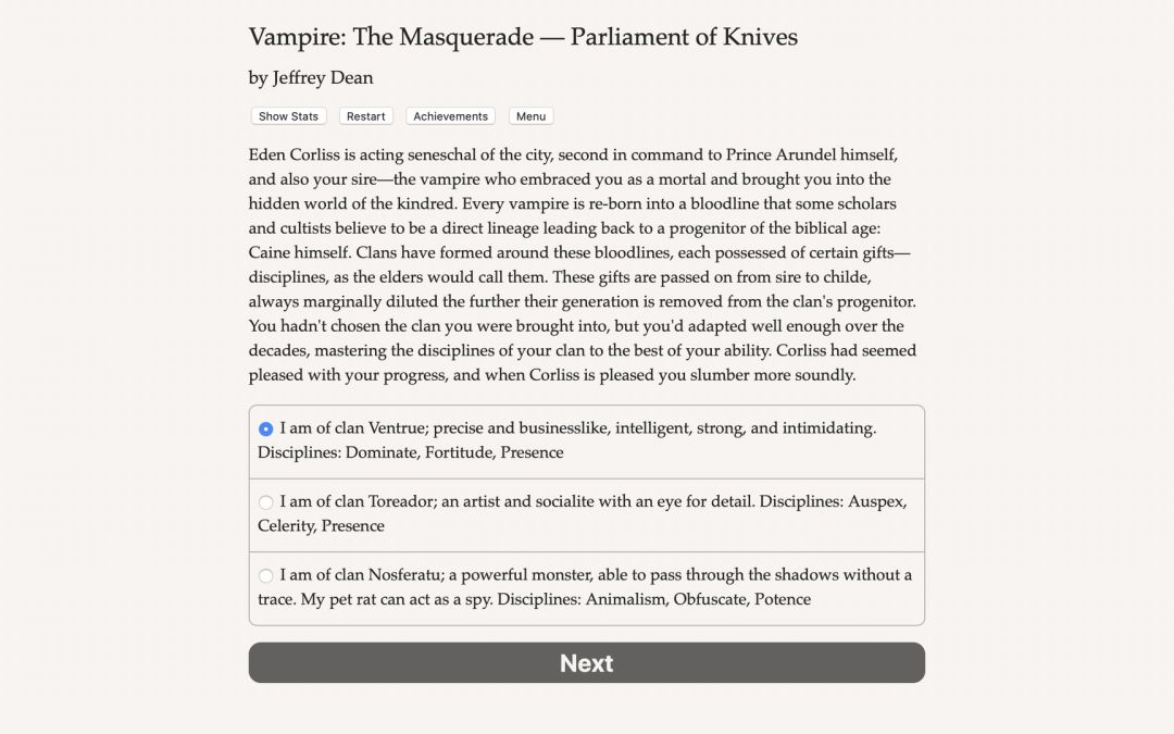 Vampire: The Masquerade — Parliament of Knives游戏截图