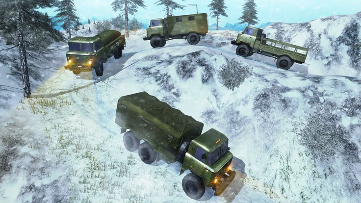 Off Road Army Truck Parking Sim - Snow Driving 3D游戏截图