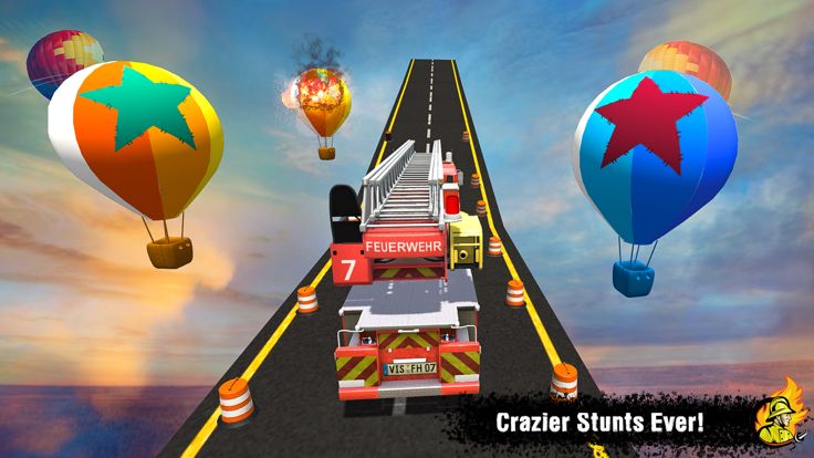 Fire Truck Stunt Racing Games游戏截图