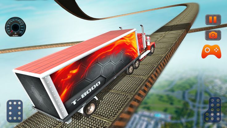 不可能的重型卡车轨道游戏截图