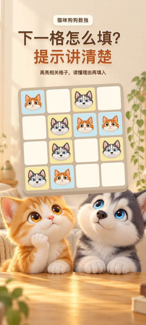 猫咪狗狗数独游戏截图