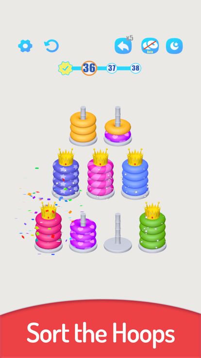 3D Color Sort Hoop Stack游戏截图