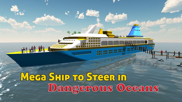 游轮模拟器3D - 海上航行的大型船来接和从岛落客游戏截图