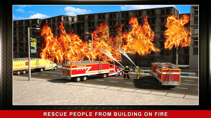 911消防卡车模拟3D - 驱动器的紧急车辆和救援消防建筑物游戏截图