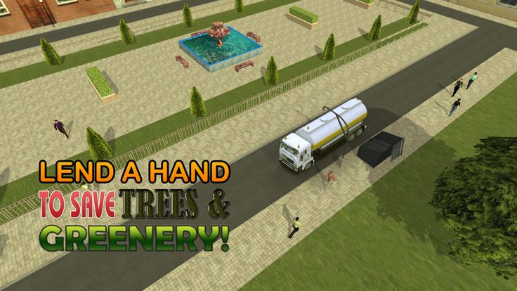 3D Water Truck Simulator - Road cleaning, plantation and watering simulation game游戏截图