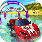 Floating Water Car Driving - Beach Surfing Racing