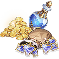 钴蓝宝钻*300、经验药水*1、金币*2000