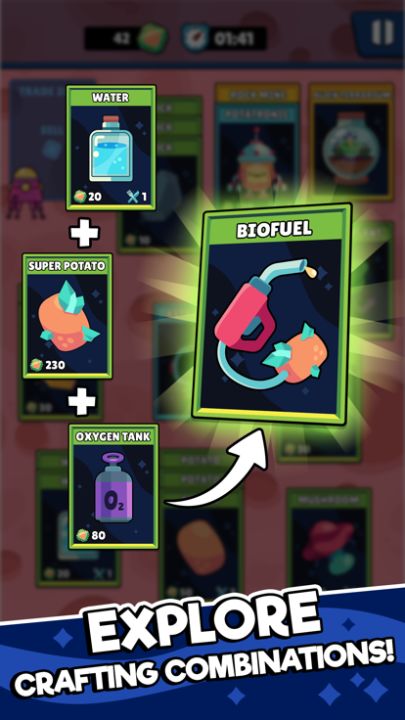 Potatoes on Mars: Stack Cards游戏截图