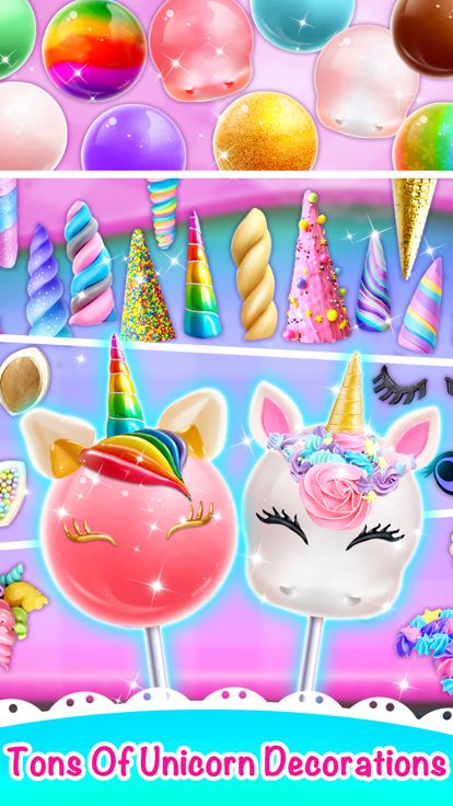 Sweet Unicorn Cake Pop Dessert游戏截图