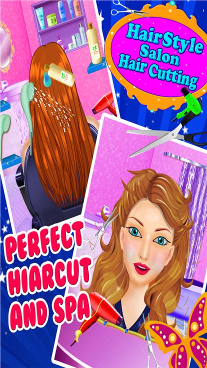 头发 风格 沙龙 头发 切割 - 女孩 游戏游戏截图