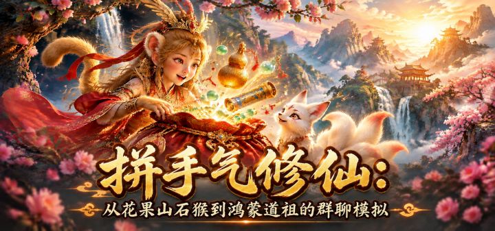 拼手气修仙：从花果山石猴到鸿蒙道祖的群聊模拟 封面