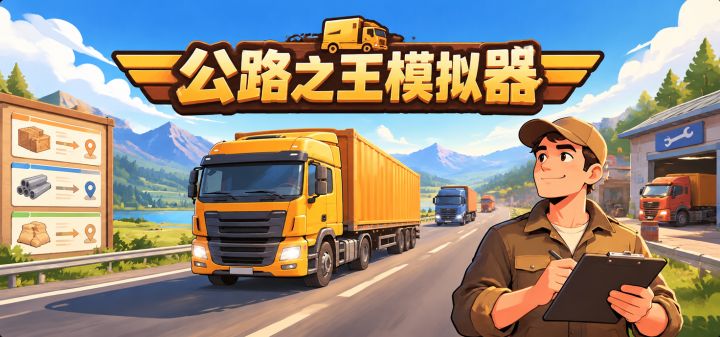 公路之王模拟器:像素卡车车队经营 封面