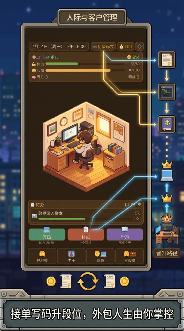 外包人生游戏截图
