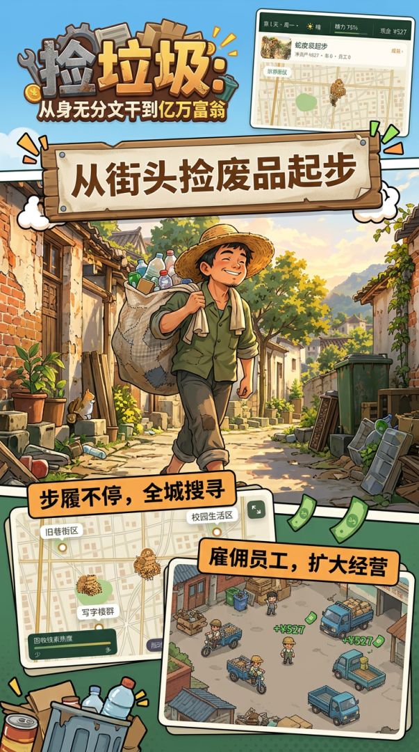 捡垃圾:从身无分文干到亿万富翁游戏截图