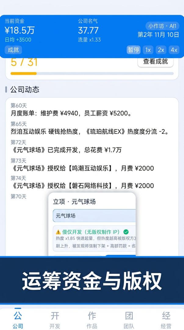 管理你的游戏公司帝国游戏截图
