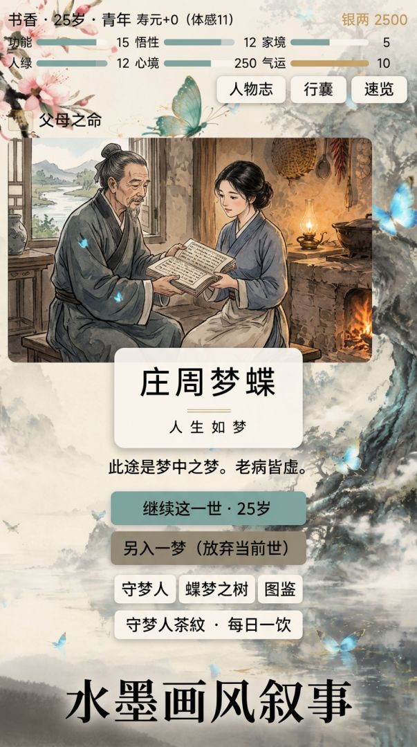 庄周梦蝶,人生如梦游戏截图