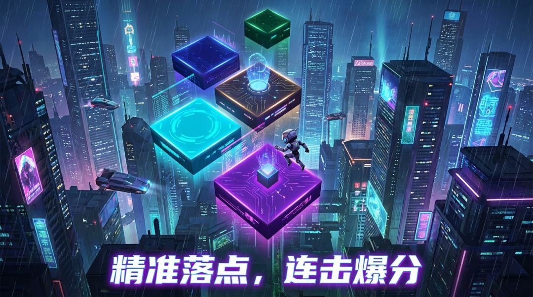 赛博朋克跳一跳游戏截图
