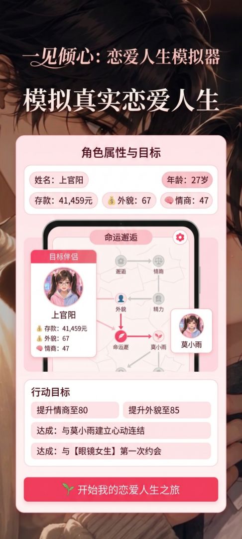 一见倾心：恋爱人生模拟器游戏截图