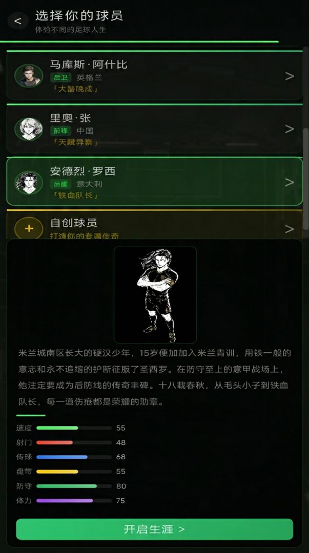 绿茵生涯游戏截图