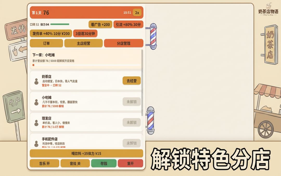 奶茶店物语游戏截图