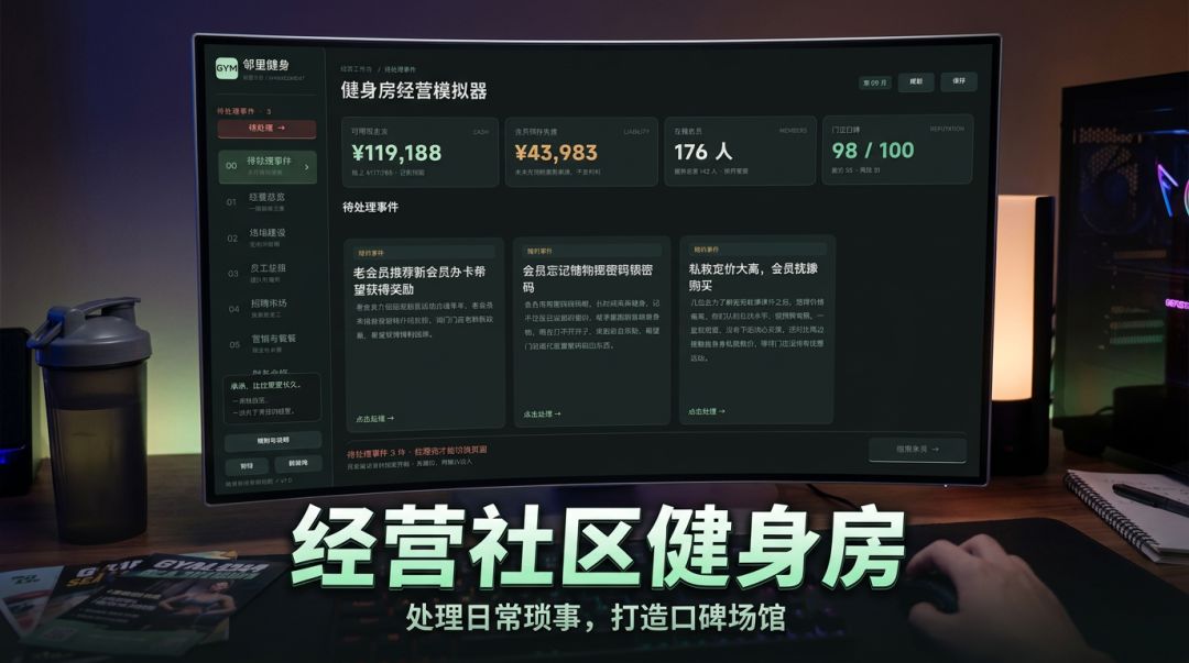 邻里健身:健身房经营模拟器游戏截图
