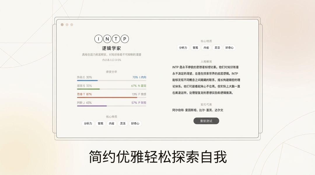 十六型人格测试游戏截图