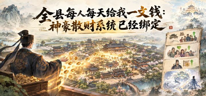 全县每人每天给我一文钱：神豪散财系统已经绑定 封面