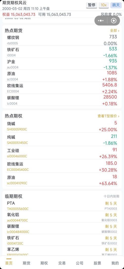 期货期权风云游戏截图